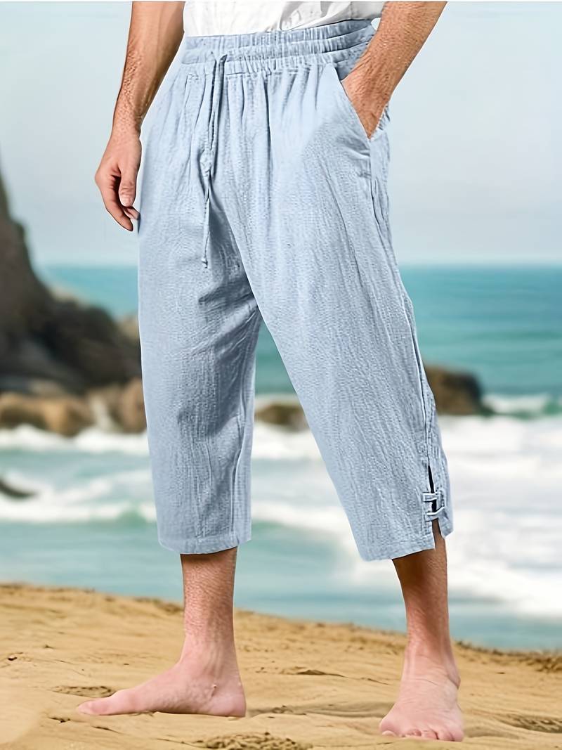 Eksteen | Cropped Drawstring Trousers with Elastic Waist