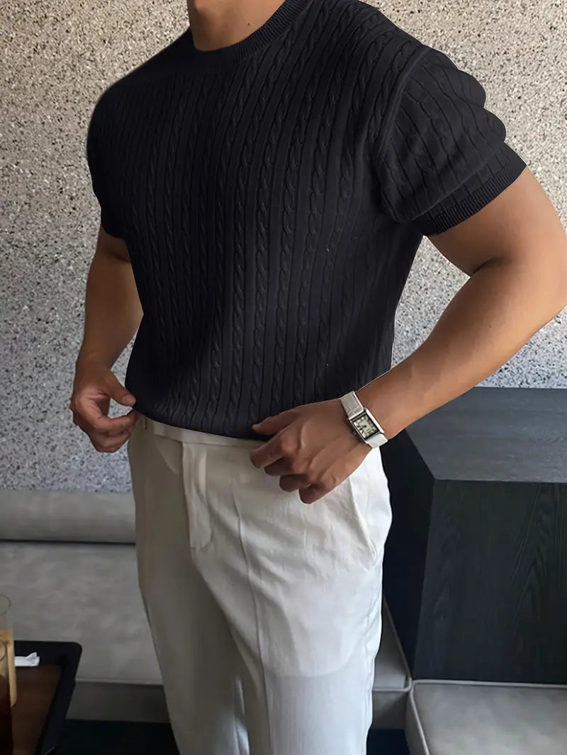 Kiril - Cable Knit Short Sleeve Jumper