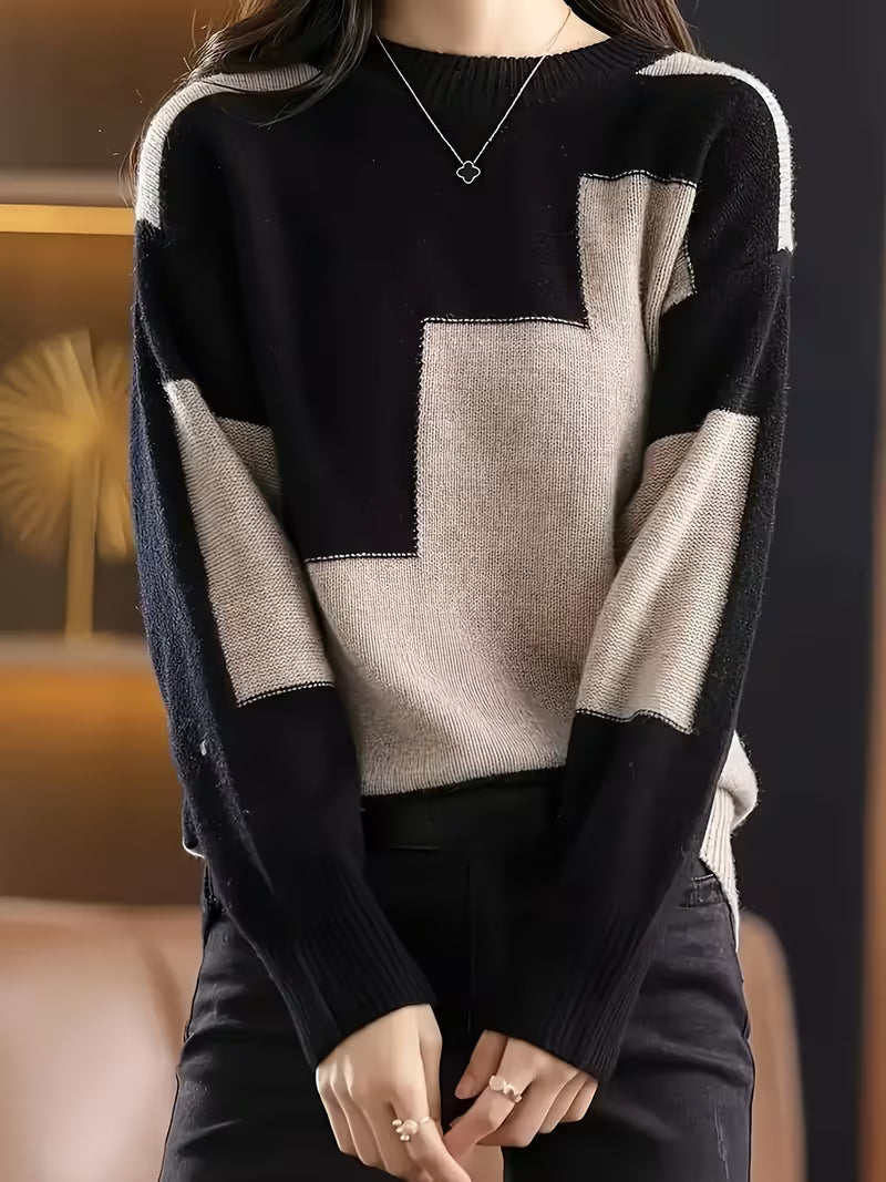 Marvelle | Colour Block Long Sleeve Jumper