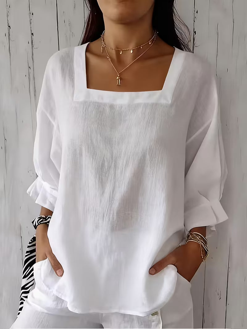Alvessa | Blouse Square Neck Three Quarter Sleeves