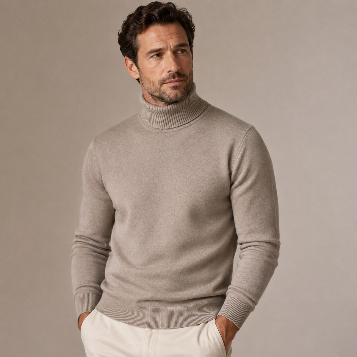 Cristopher | Ribbed Turtleneck Jumper with Long Sleeves