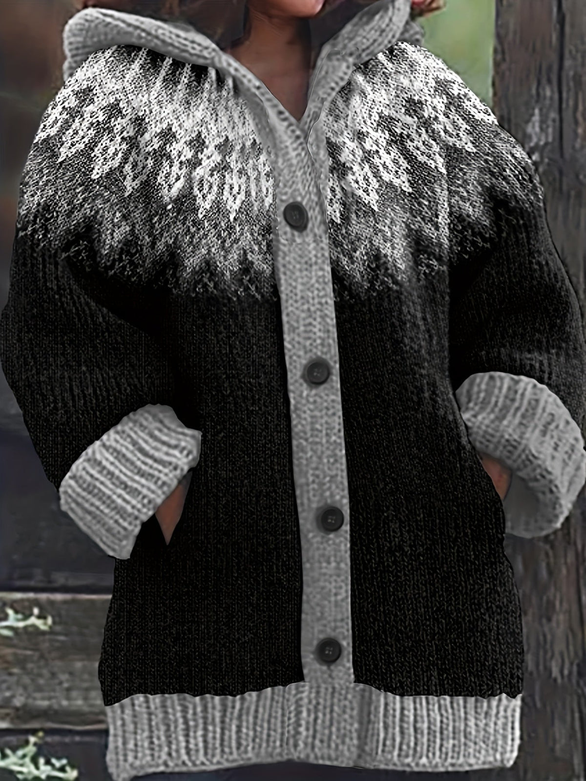 Peneeuva | Hooded Long Sleeve Winter Jumper