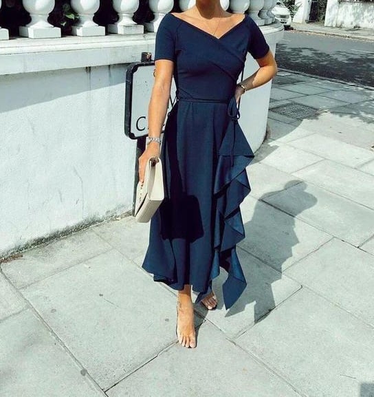 Valerie | Dress Off Shoulder Ruffle Wrap Hem
