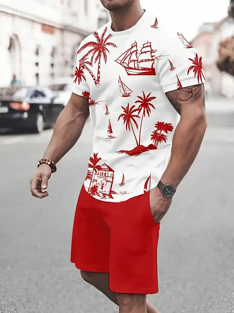 Barea | T Shirt Shorts Set Tropical Print