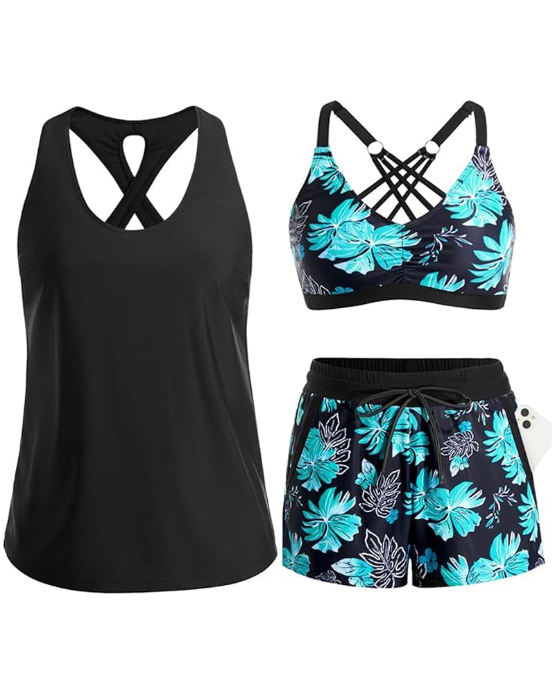 Meaghan | Three Piece Swim Set With Shorts