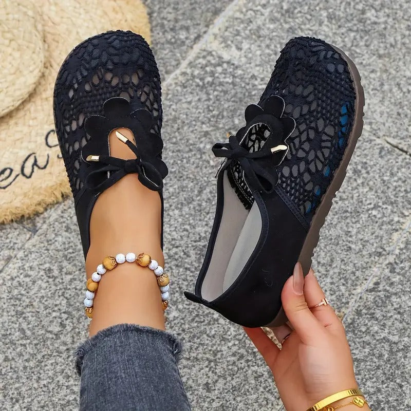 Danika | Floral Lace Slip-On Flat Shoes