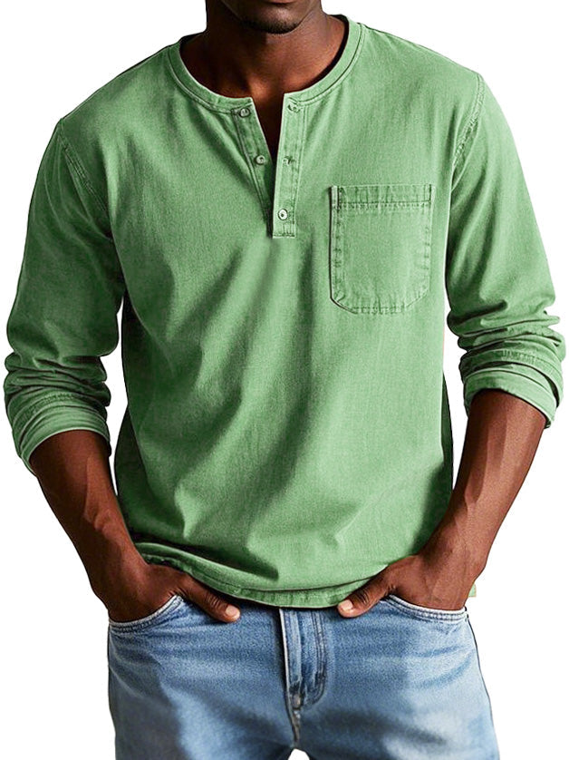 Gerry | Classic Casual Long Sleeve Henley Cotton Shirt