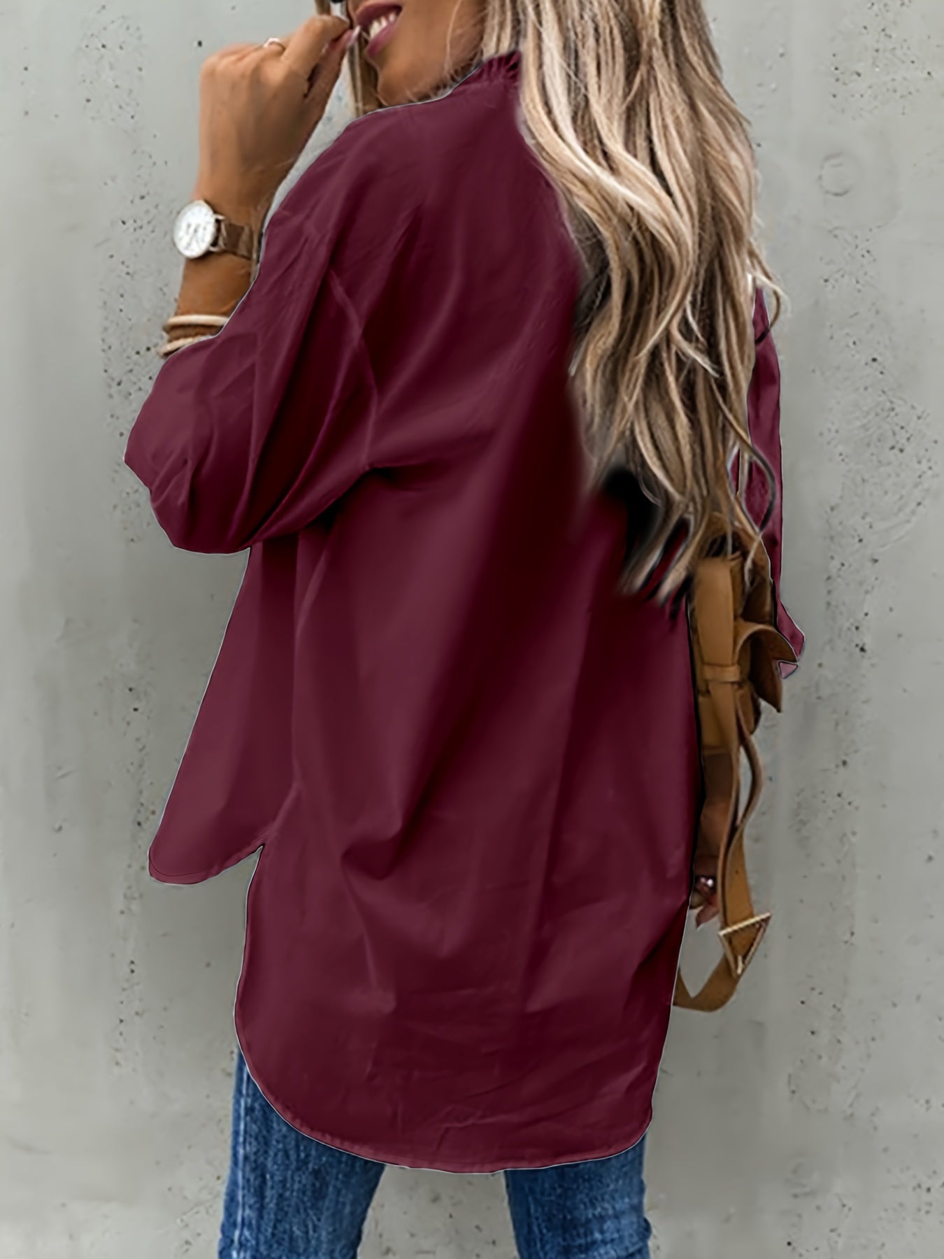 Aziza | Button Front Long Sleeve Shirt