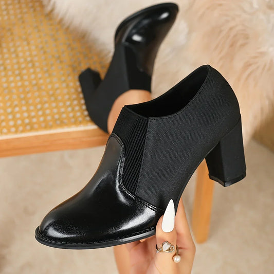 Ulenka | Ankle Boots Block Heel Slip-On Design