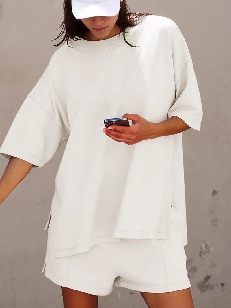 Iselin | Oversized Short Sleeve Top and Shorts Set