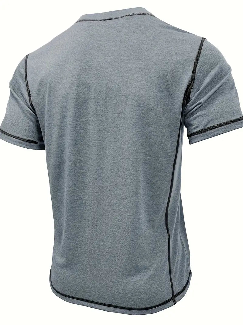Orazio | Short Sleeve Henley Neck T-Shirt