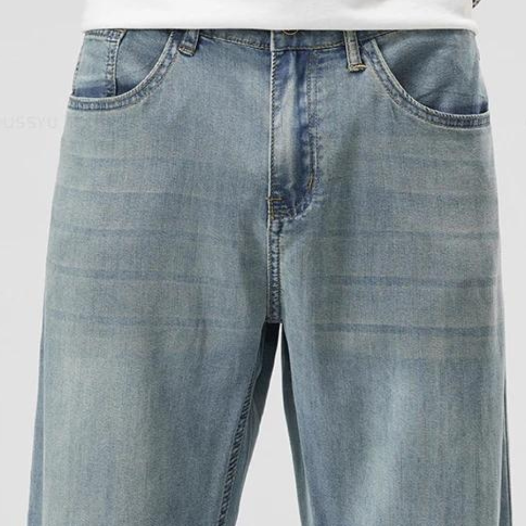 Teofilo | Loose Fit Washed Straight Leg Jeans