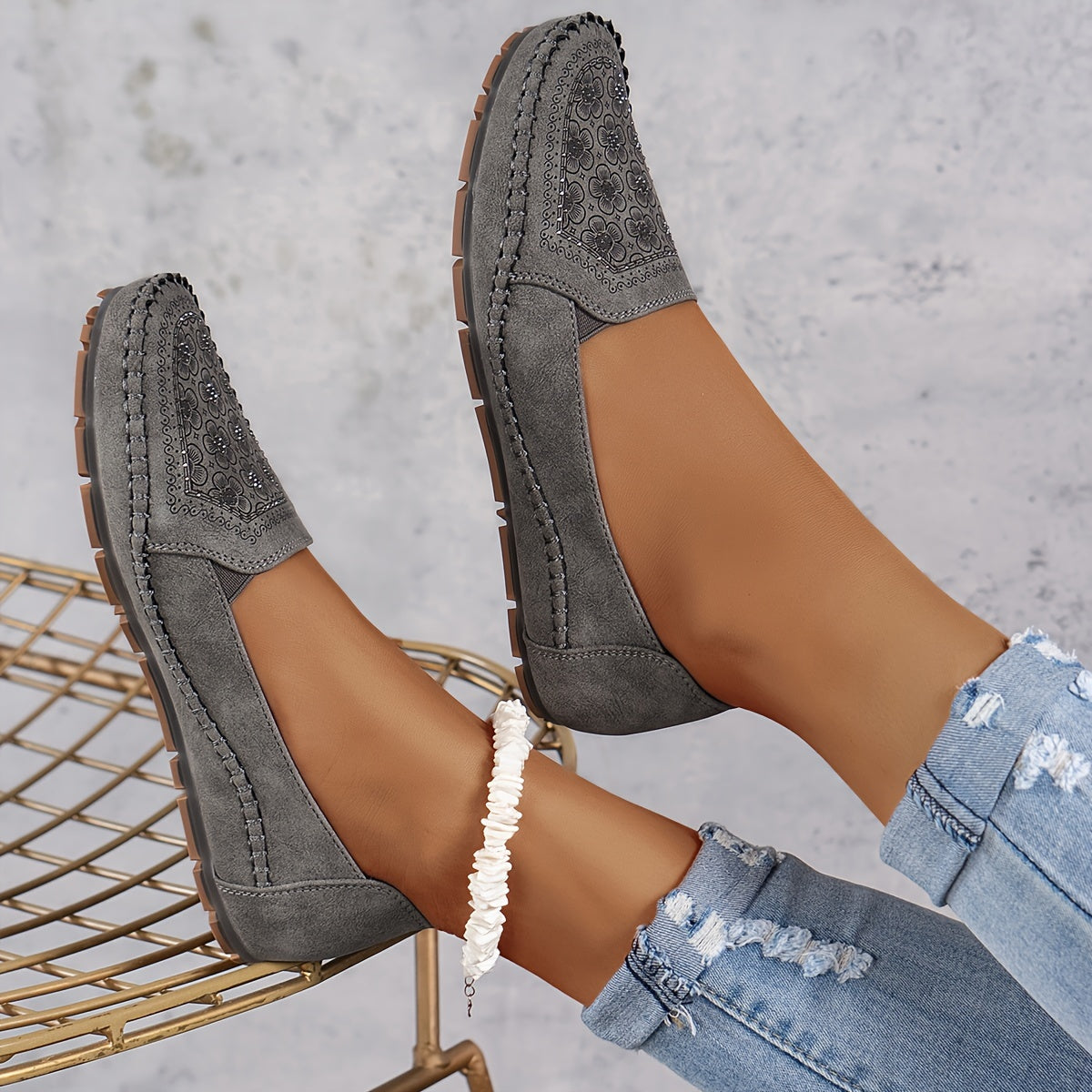 Lyrissa | Floral Slip-On Casual Loafers