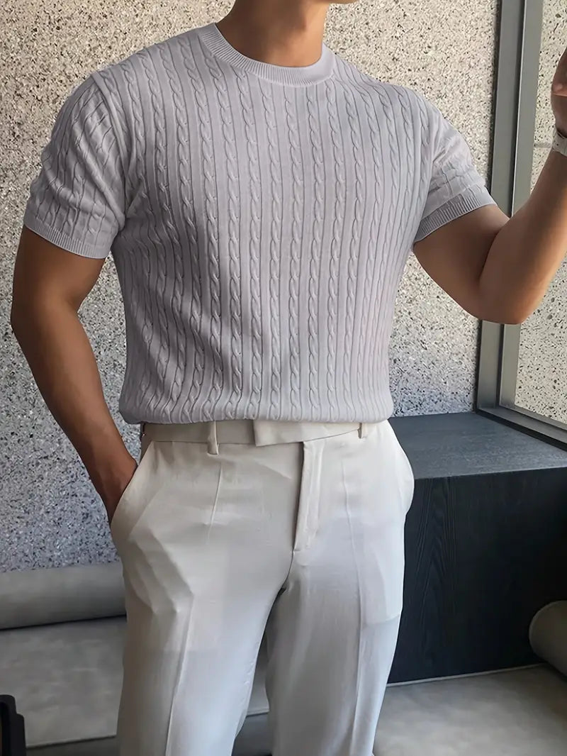 Kiril - Cable Knit Short Sleeve Jumper