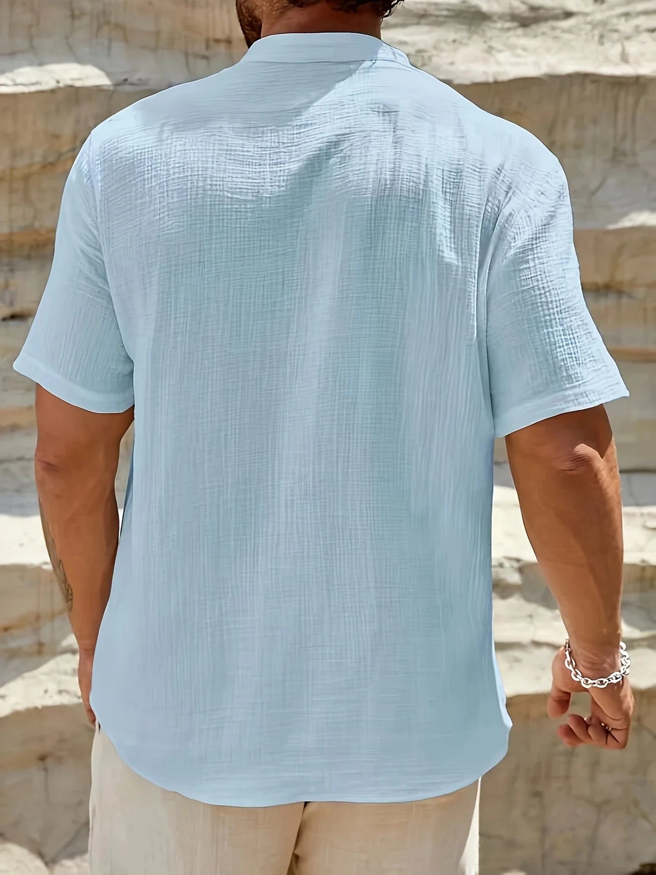 Sancho | Short Sleeve Stand Collar Shirt