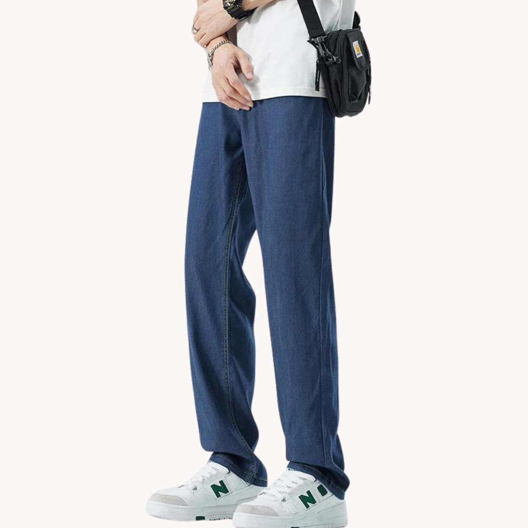 Teofilo | Loose Fit Washed Straight Leg Jeans