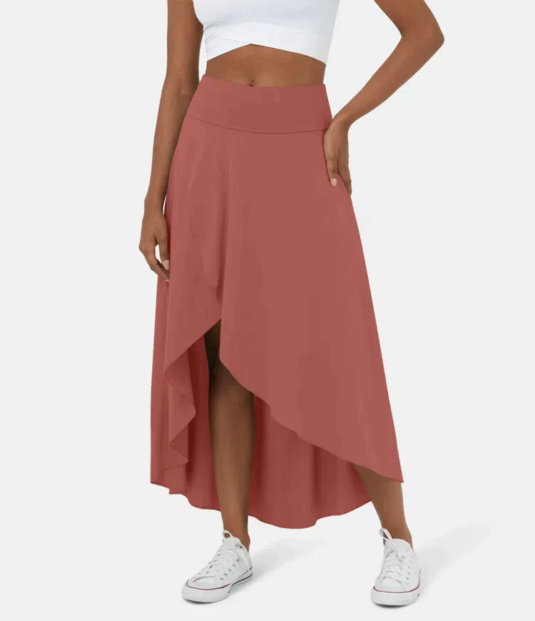 Keisha | Midi Skirt With High Low Ruffle Hem