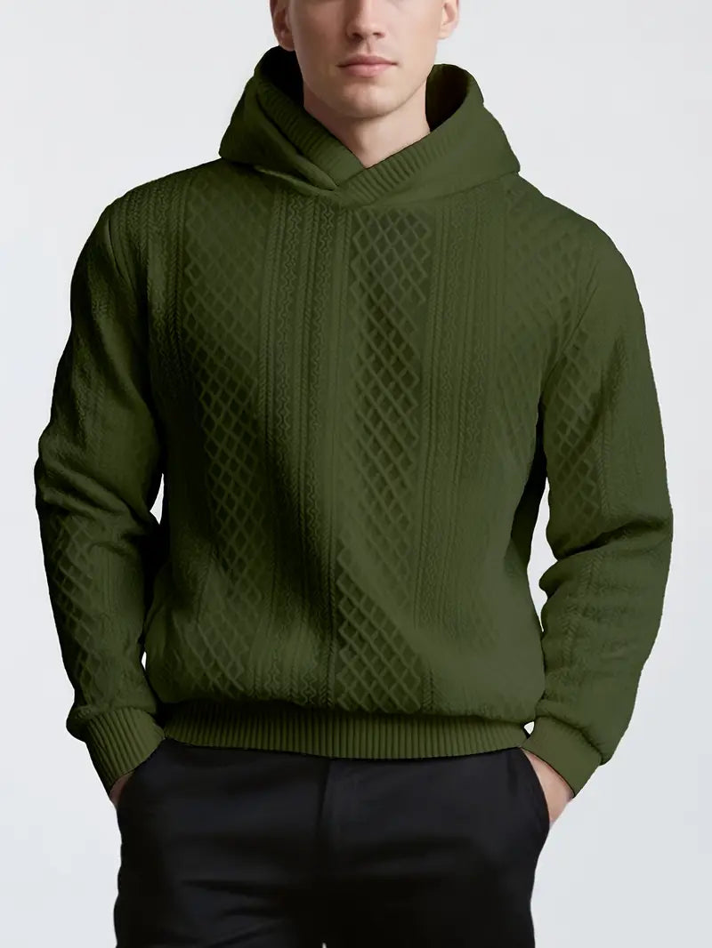 Karah | Long Sleeve Textured Knit Hooded Jumper