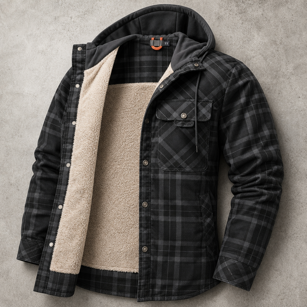 Anderson | Hooded Shirt Jacket with Plaid Pattern
