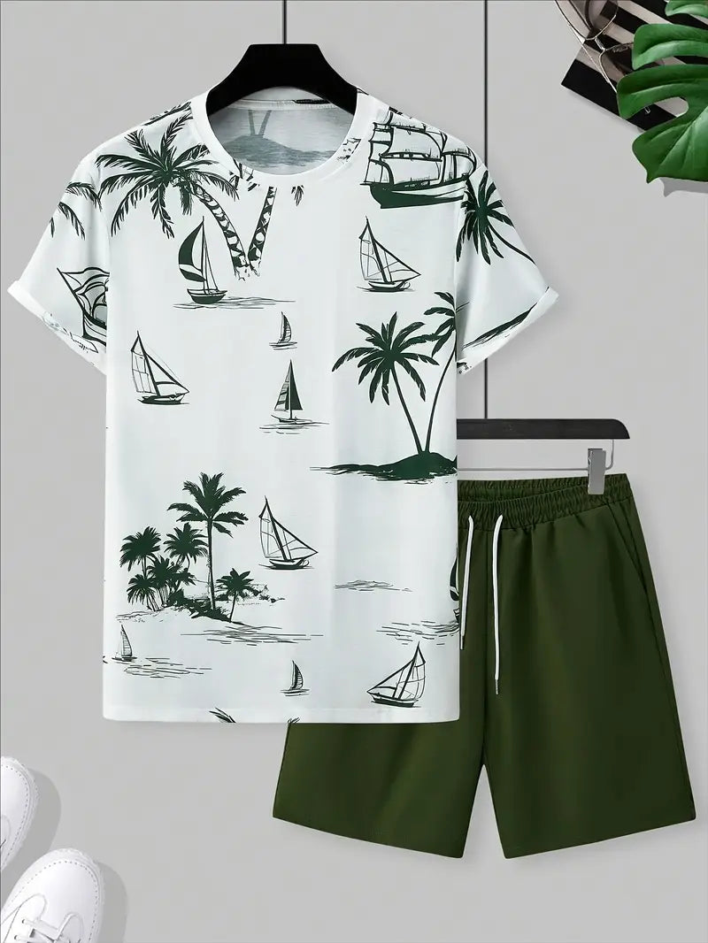 Barea | T Shirt Shorts Set Tropical Print