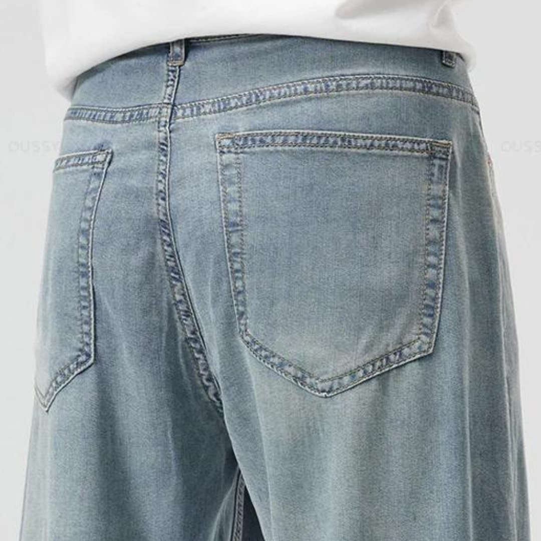 Teofilo | Loose Fit Washed Straight Leg Jeans
