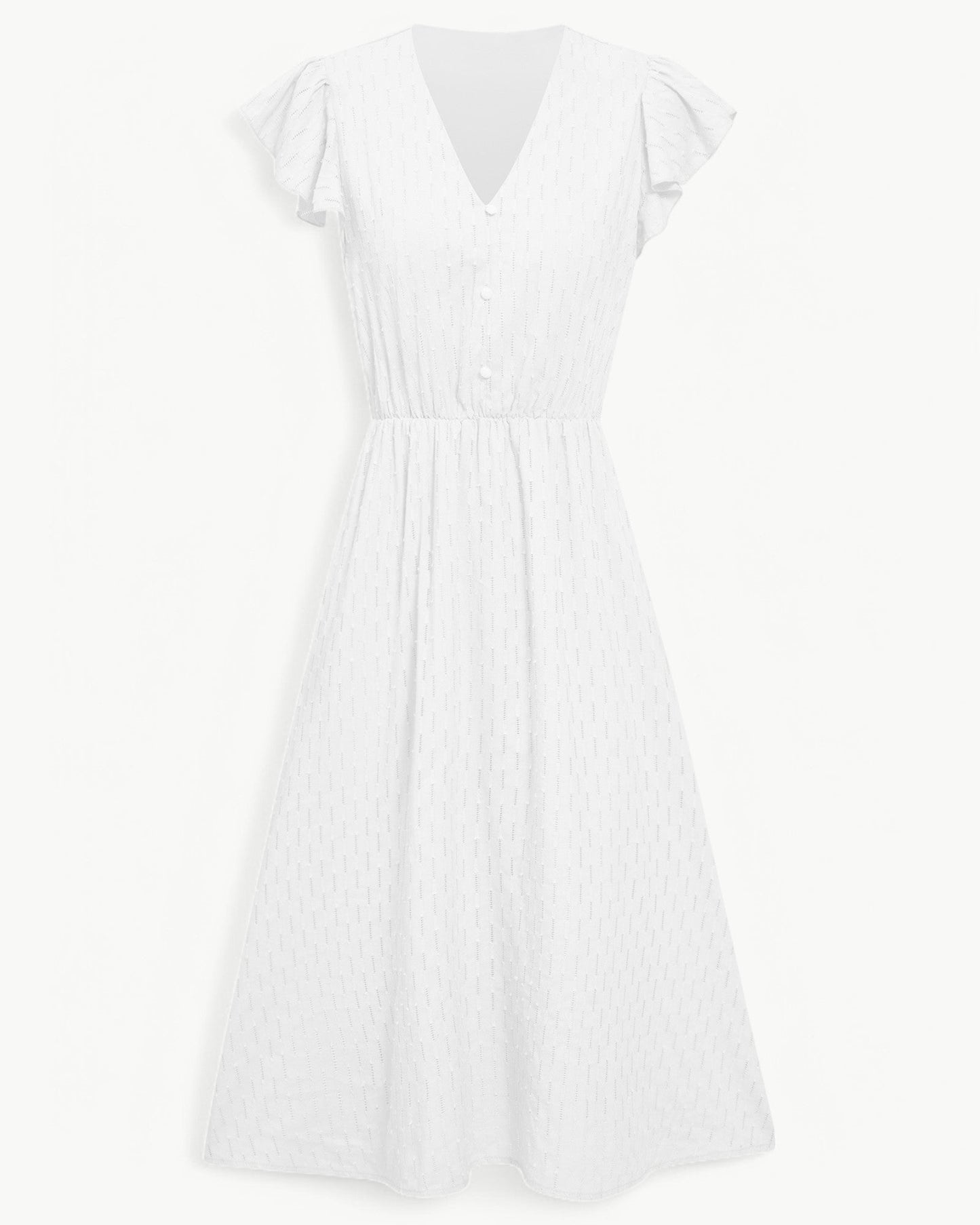 Julieta | Midi Dress V Neck Ruffle Sleeve