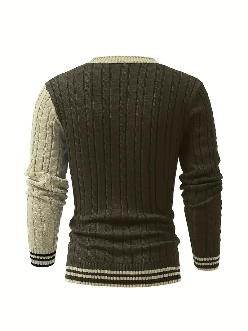 Bryant | Cable Knit Colour Block Cardigan