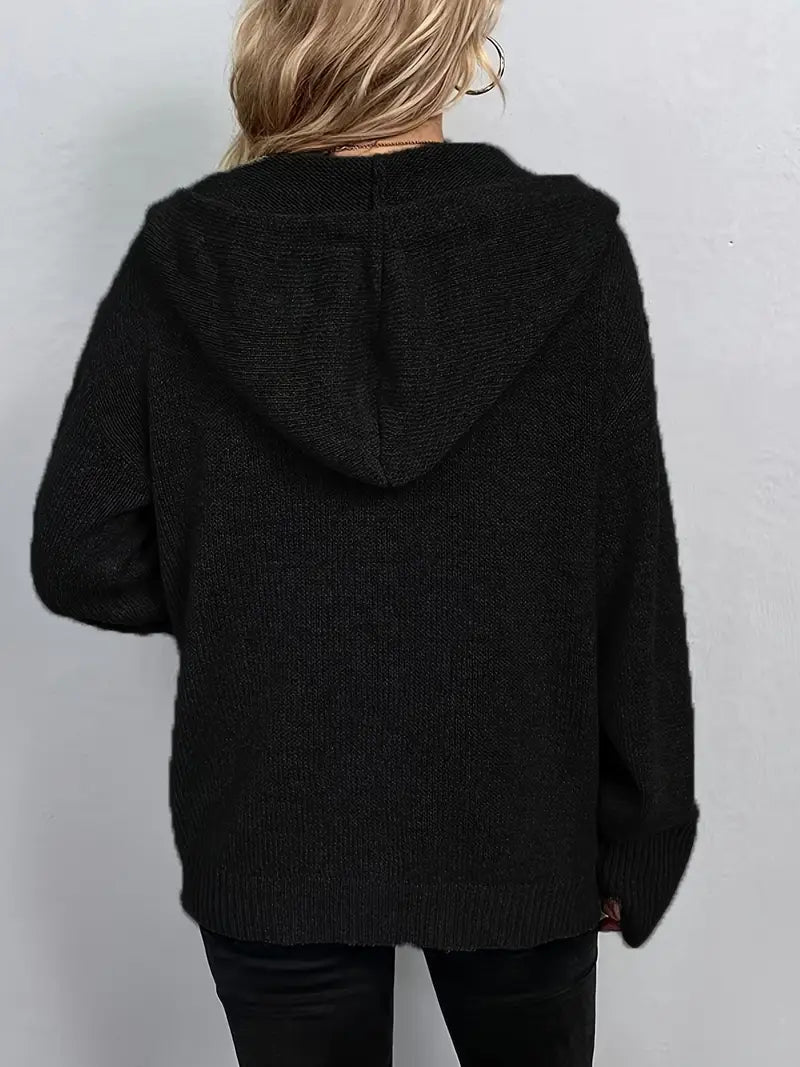 Suthida | Hooded Button Front Knitted Cardigan Sweater