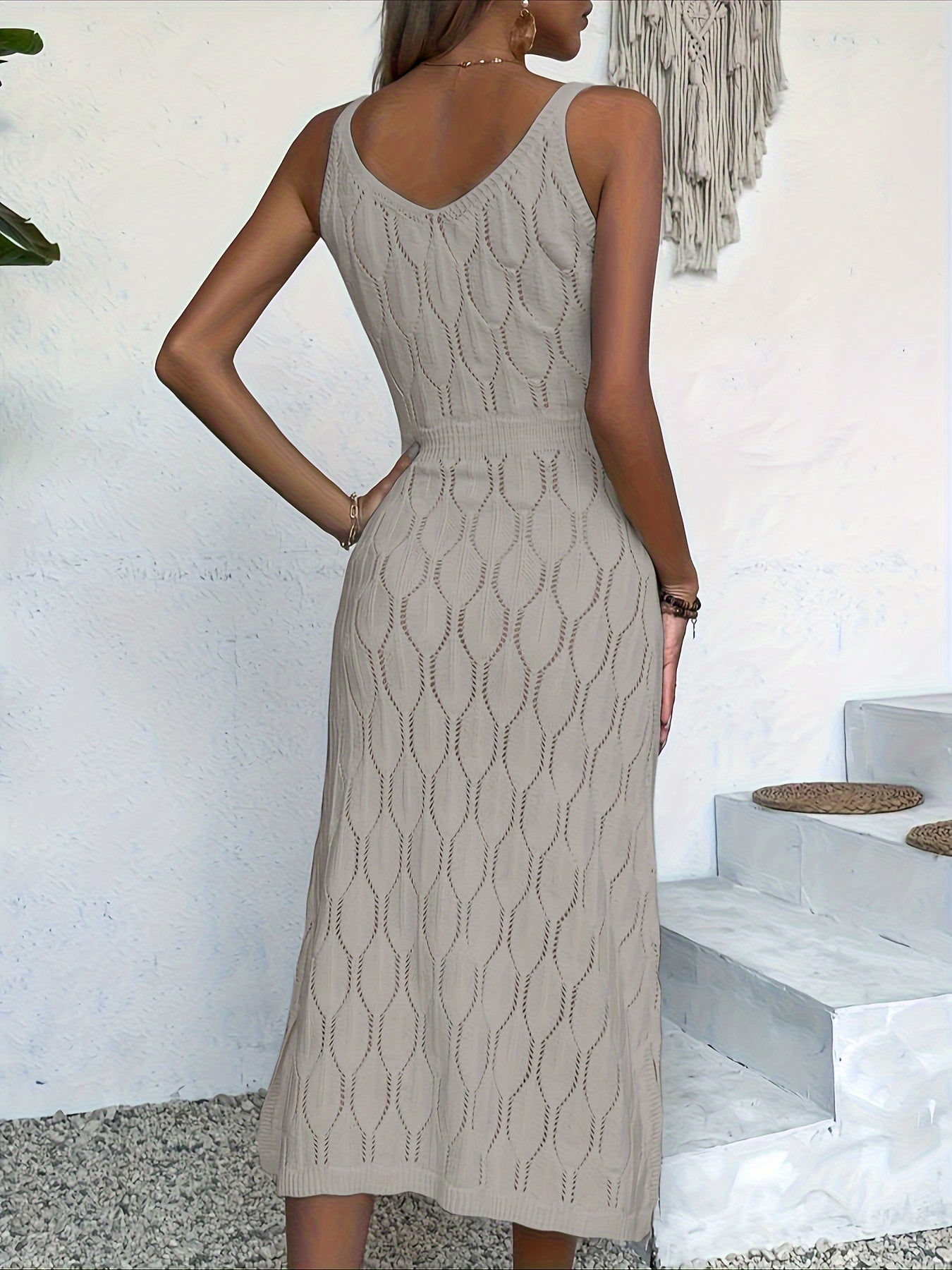 Luciana | Knitted V-Neck Sleeveless Midi Dress