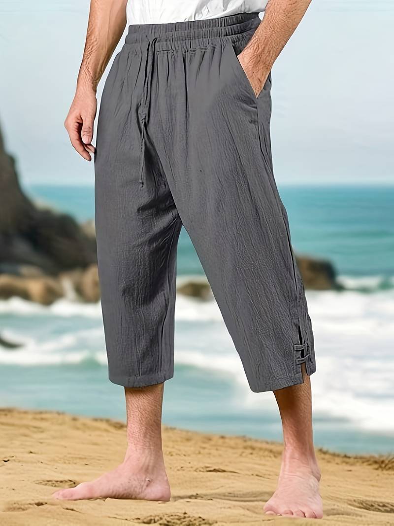Eksteen | Cropped Drawstring Trousers with Elastic Waist