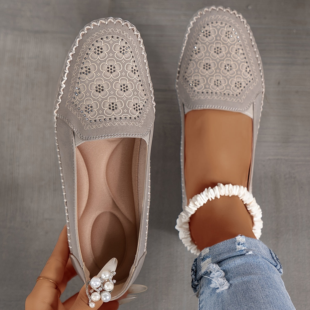 Lyrissa | Floral Slip-On Casual Loafers