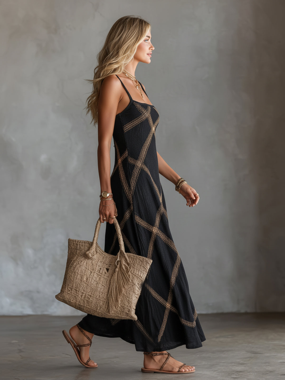 Nijila | Sleeveless Boho Style Maxi Dress