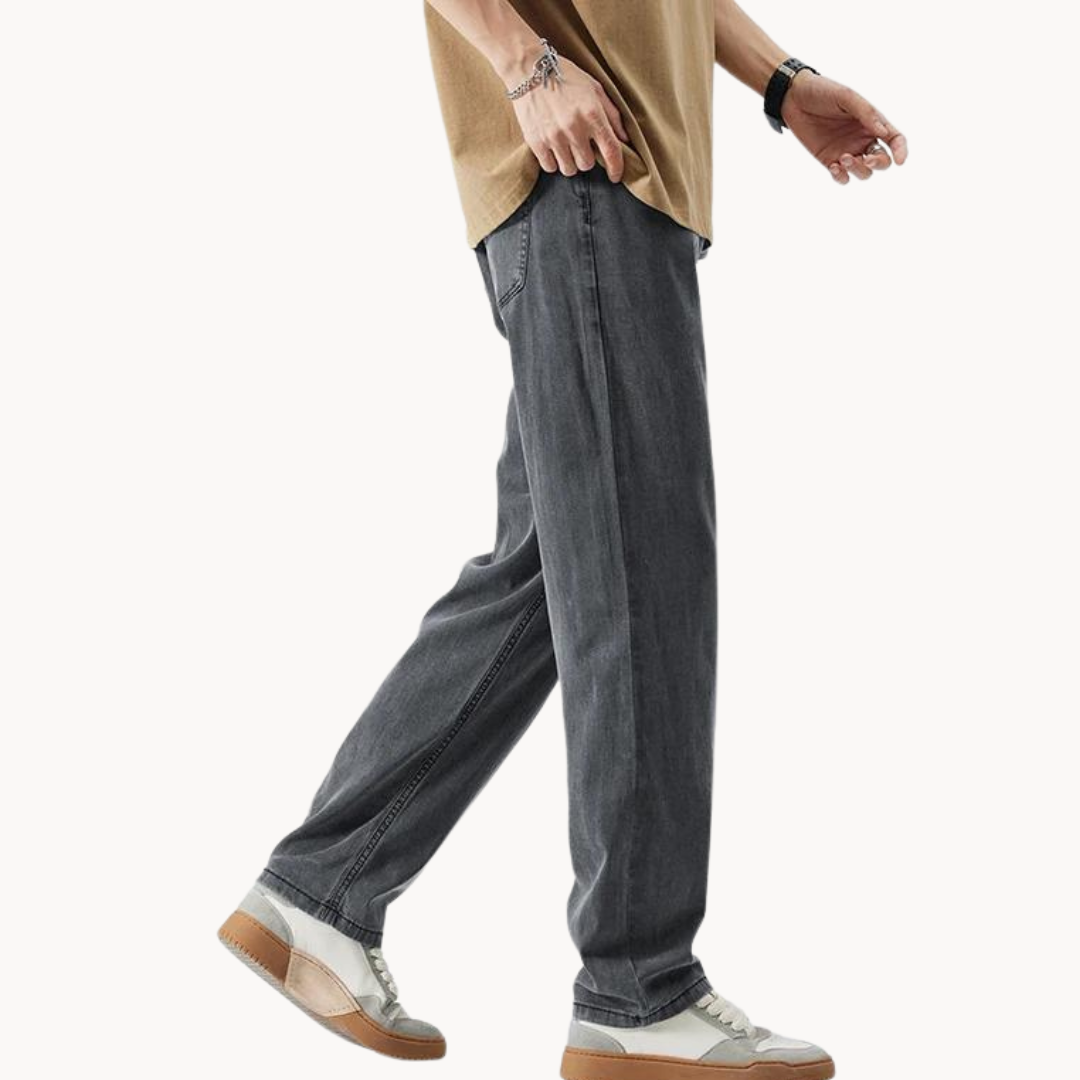 Teofilo | Loose Fit Washed Straight Leg Jeans
