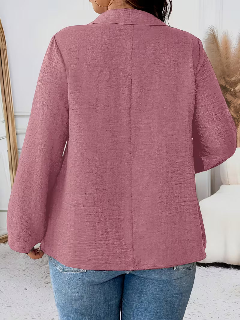 Noyelle | Long Sleeve Collared Pleated Blouse
