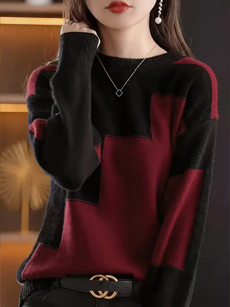 Marvelle | Colour Block Long Sleeve Jumper
