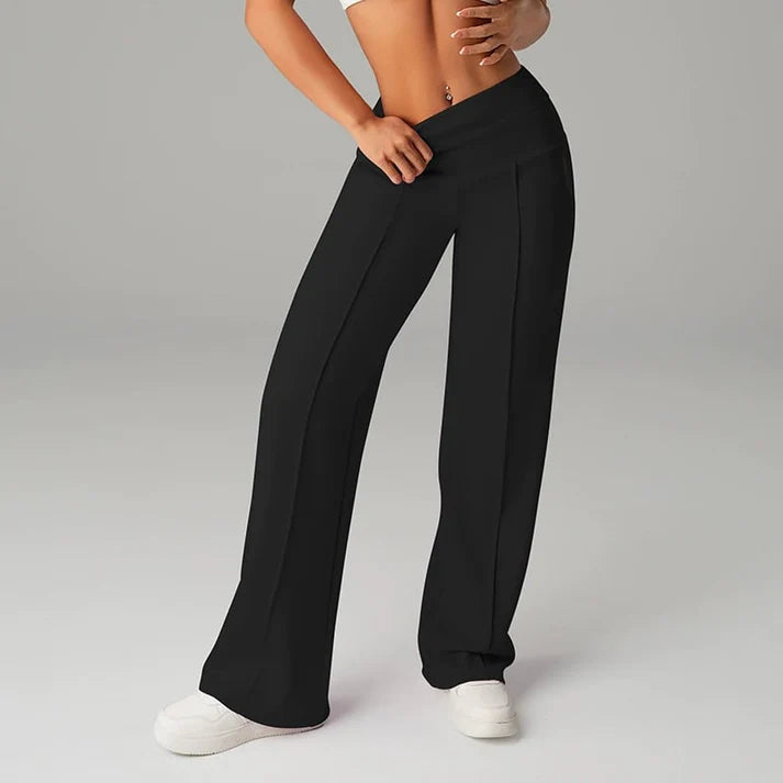 Samanda | Wide Leg Stretch Trousers