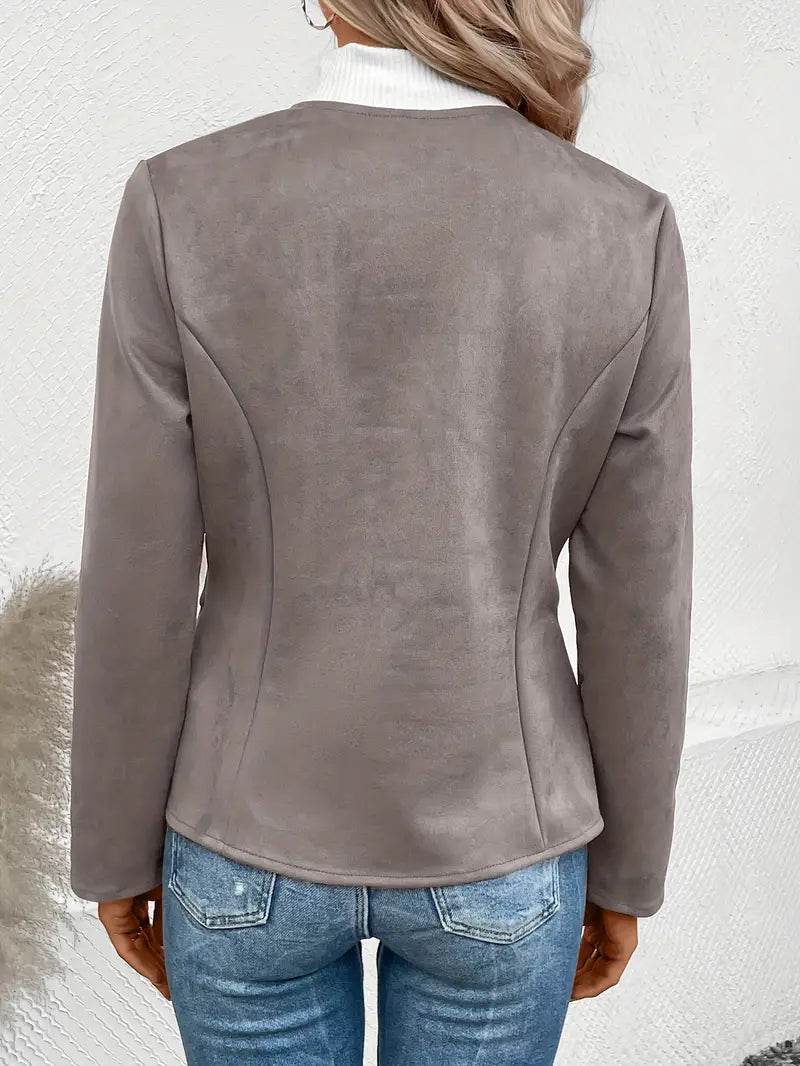 Roksana | Jacket with Round Neck and Zip Closure
