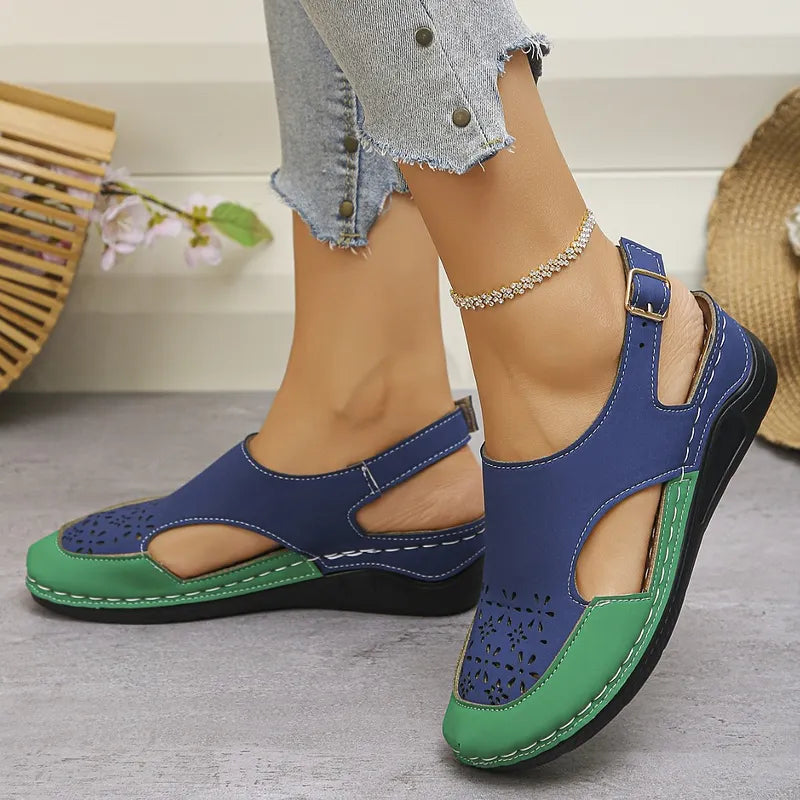Anesa | Slingback Cut-Out Wedge Comfort Sandals