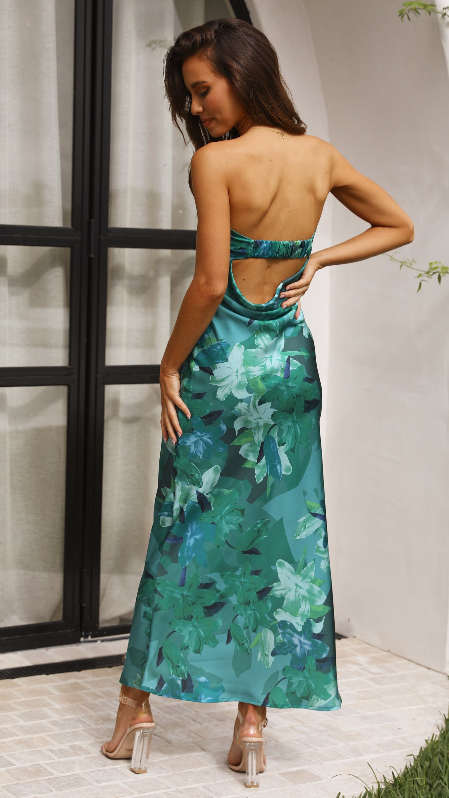 Thesa | Strapless Floral Print Maxi Dress