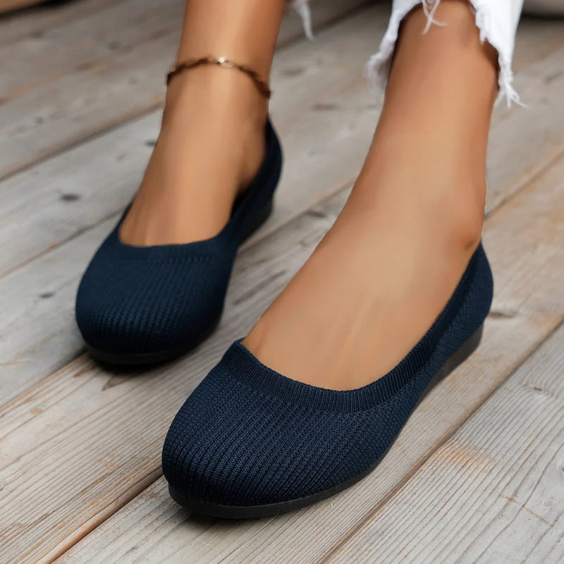 Melania | Slip On Knit Ballet Flats