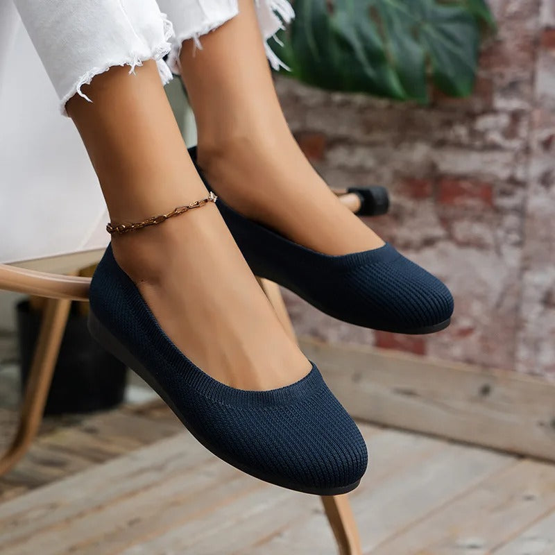 Melania | Slip On Knit Ballet Flats