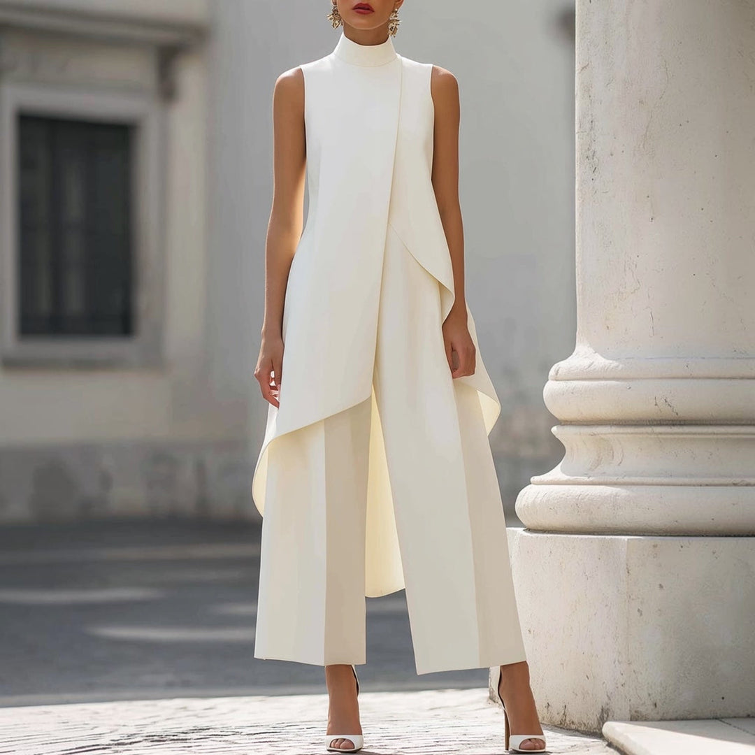 Maryam | Two Piece High Neck Draped Trouser Set