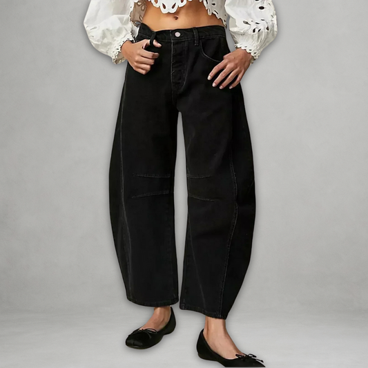 Entela - Barrel Leg Loose Fit Pocket Jeans