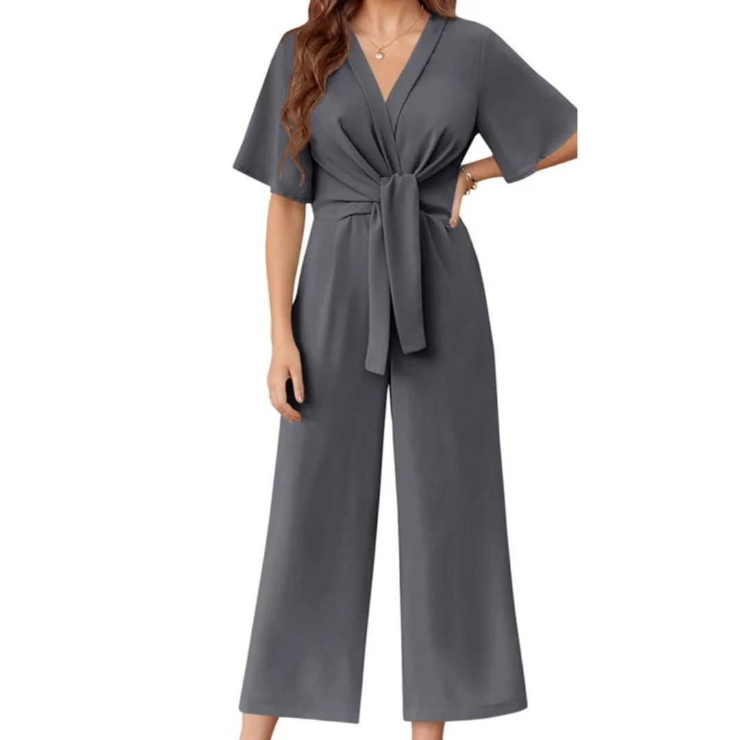 Gracie | Jumpsuit With V Neck Tie Waist
