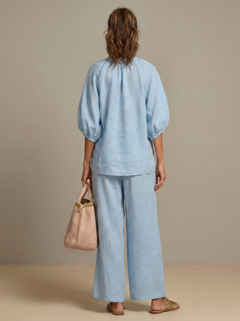 Sharina | Zip Front Wide Leg Trouser Set
