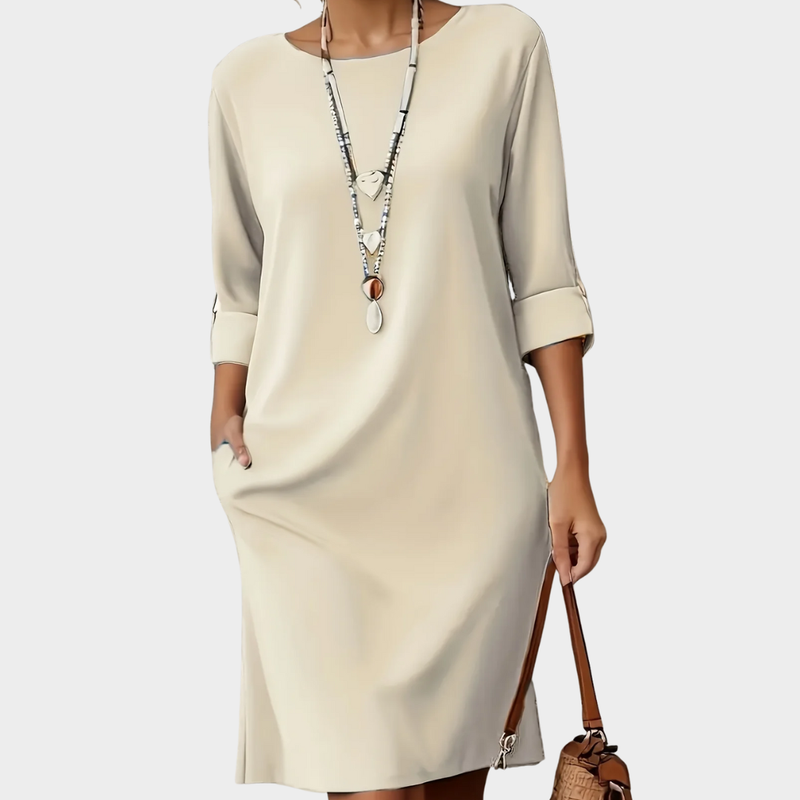 Kayana | Relaxed Midi Dress Three Quarter Sleeves