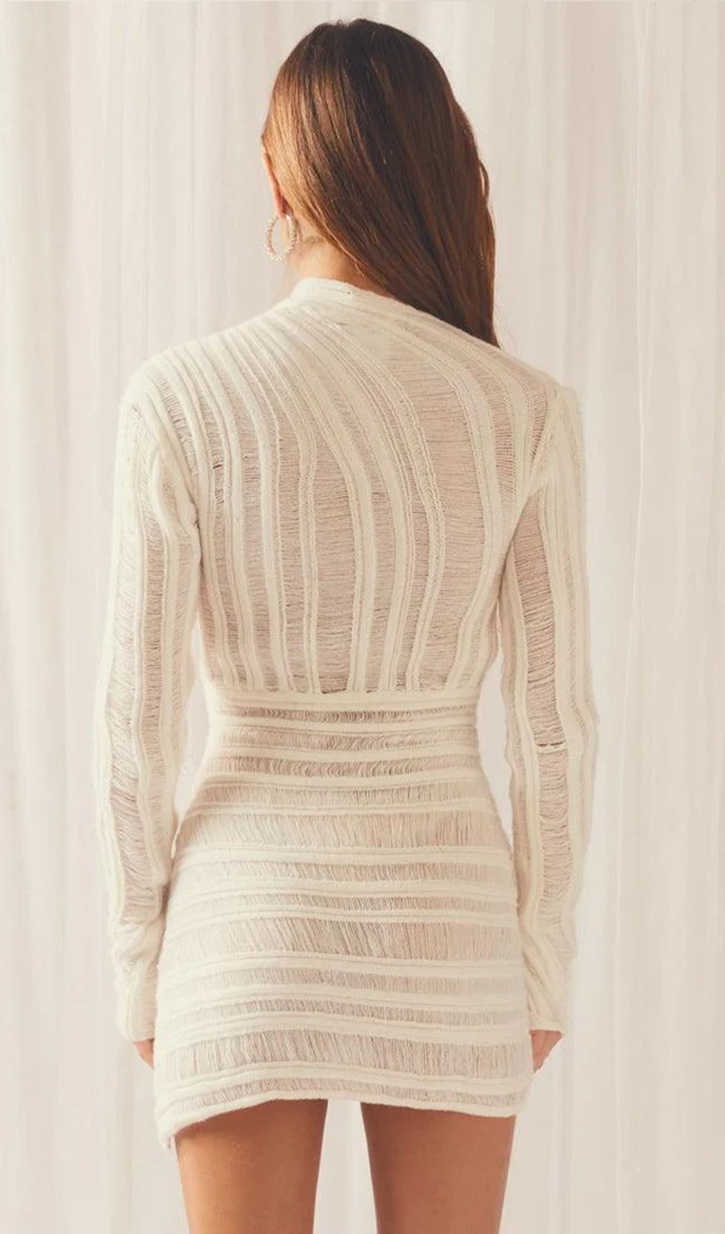 Veleda | Long Sleeve Cut-Out Knit Mini Dress