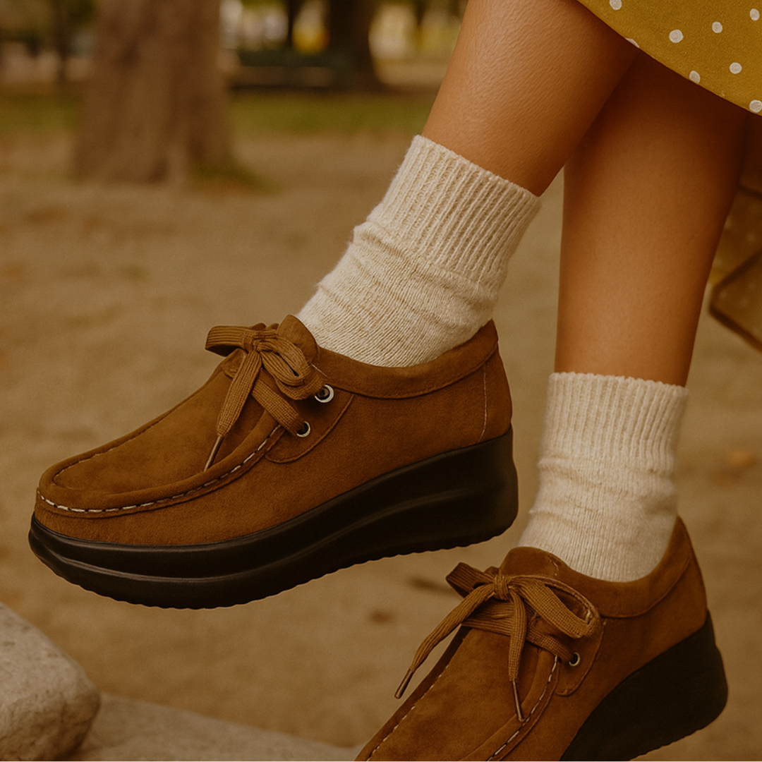 Tonja – Lace Up Suede Style Comfort Shoes