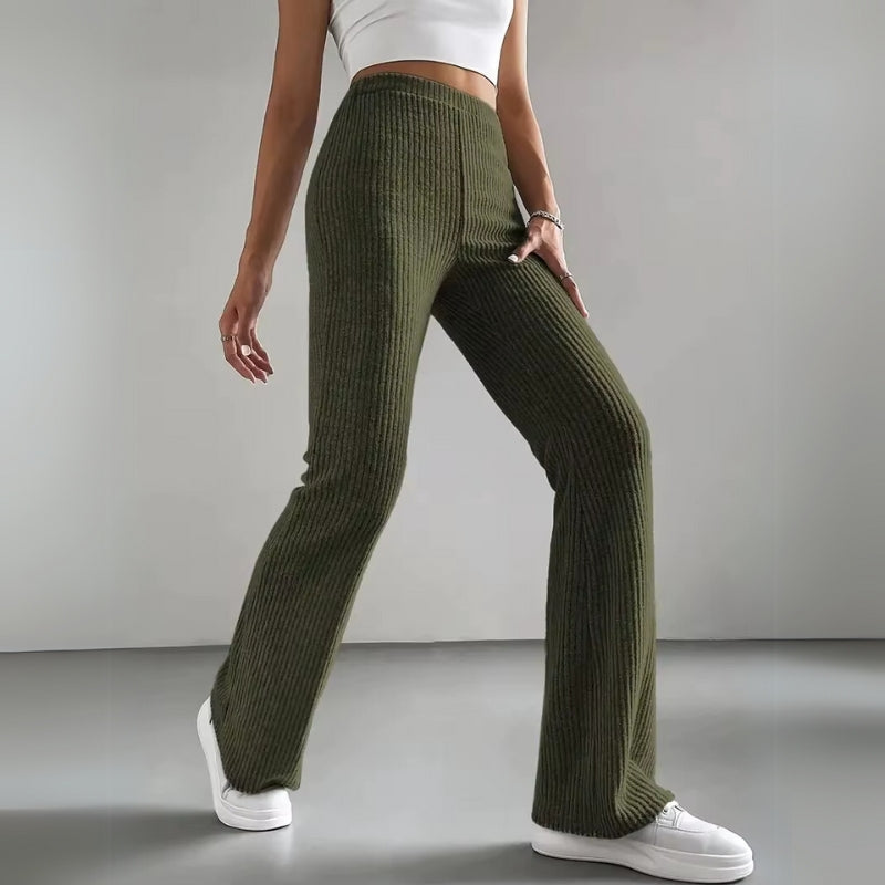 Kathrine | Lounge Pants Ribbed Flared High Waist