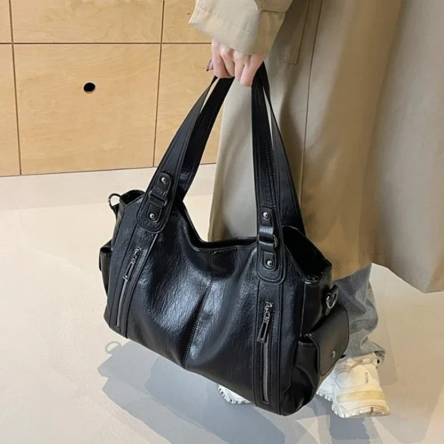 Lynn | Large Shoulder Tote Bag with Zip Pockets